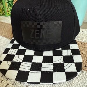 Custom Black and White Checkered Cap “Zeke”